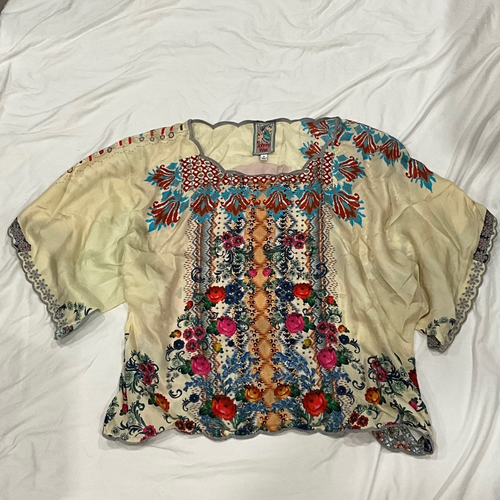 Johnny Was Multicolor Embroidered Blouse